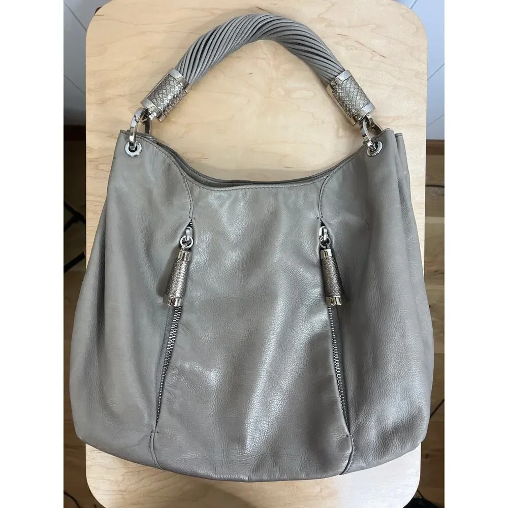 MICHAEL‎ KORS COLLECTION Tonne Taupe/Tan Calfskin/Snakeskin Hobo Bag